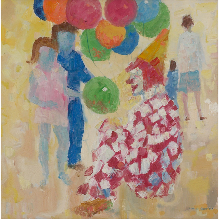 Appraisal: Italo Botti American - Clown c oil on canvas x