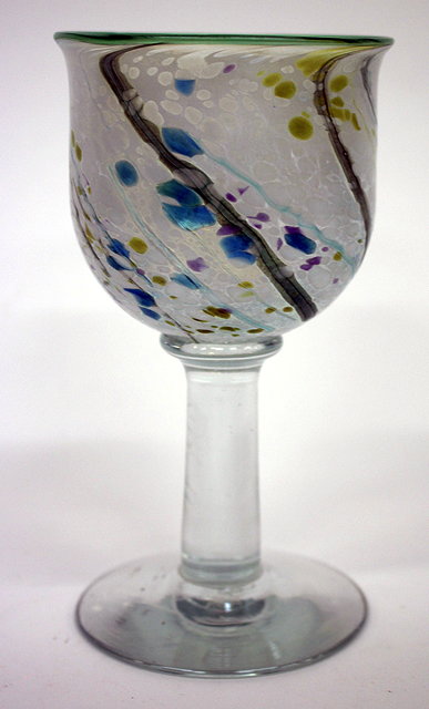 Appraisal: A TIFFANY FAVRILE GLASS WINE GOBLET the bowl with swirling