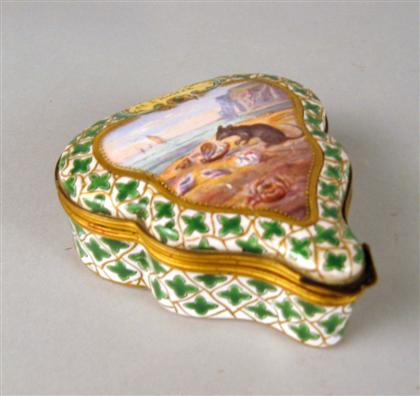 Appraisal: Sceaux porcelain box late th century Of shaped heart form