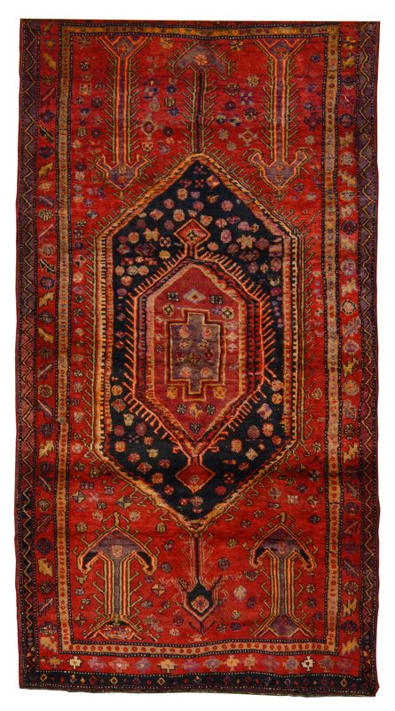 Appraisal: ORIENTAL RUG PERSIAN TRIBAL ' x ' Central primitive geometric