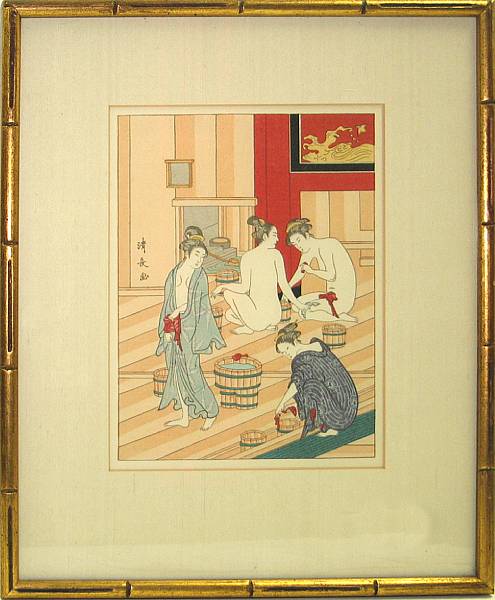 Appraisal: Various Artists ten woodblock prints Including one print by Chikanobu