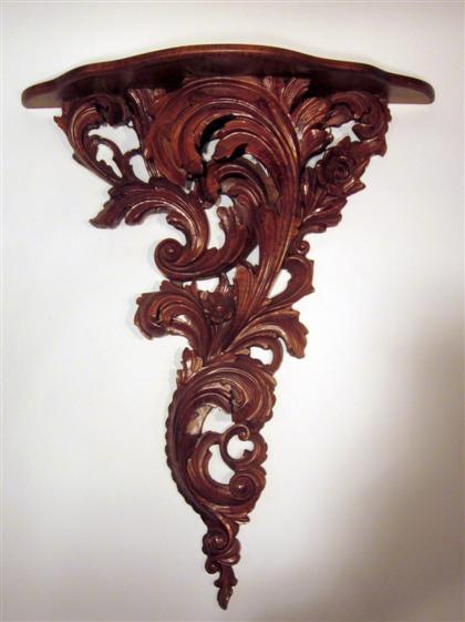 Appraisal: Large carved walnut wall sconce th century