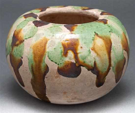 Appraisal: Chinese spinach and egg glaze earthenware bowl th th century