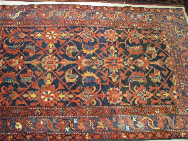 Appraisal: Hamadan Persian Handmade Rug overall floral blue field ' x