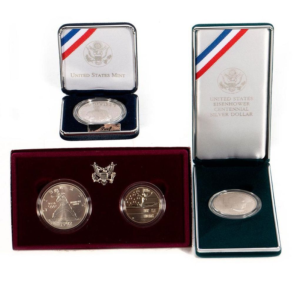 Appraisal: Thomas Edison Silver Dollar US Two - Coin Set -