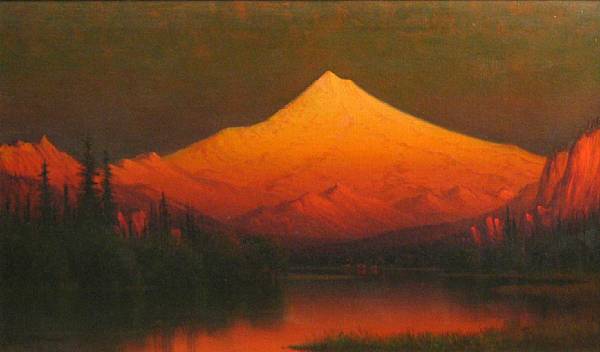 Appraisal: James Everett Stuart - Sunset over Shasta signed ' J