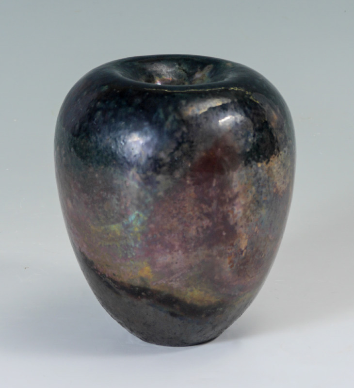 Appraisal: MICK Michael American th Century Pottery vessel vase with iridescent