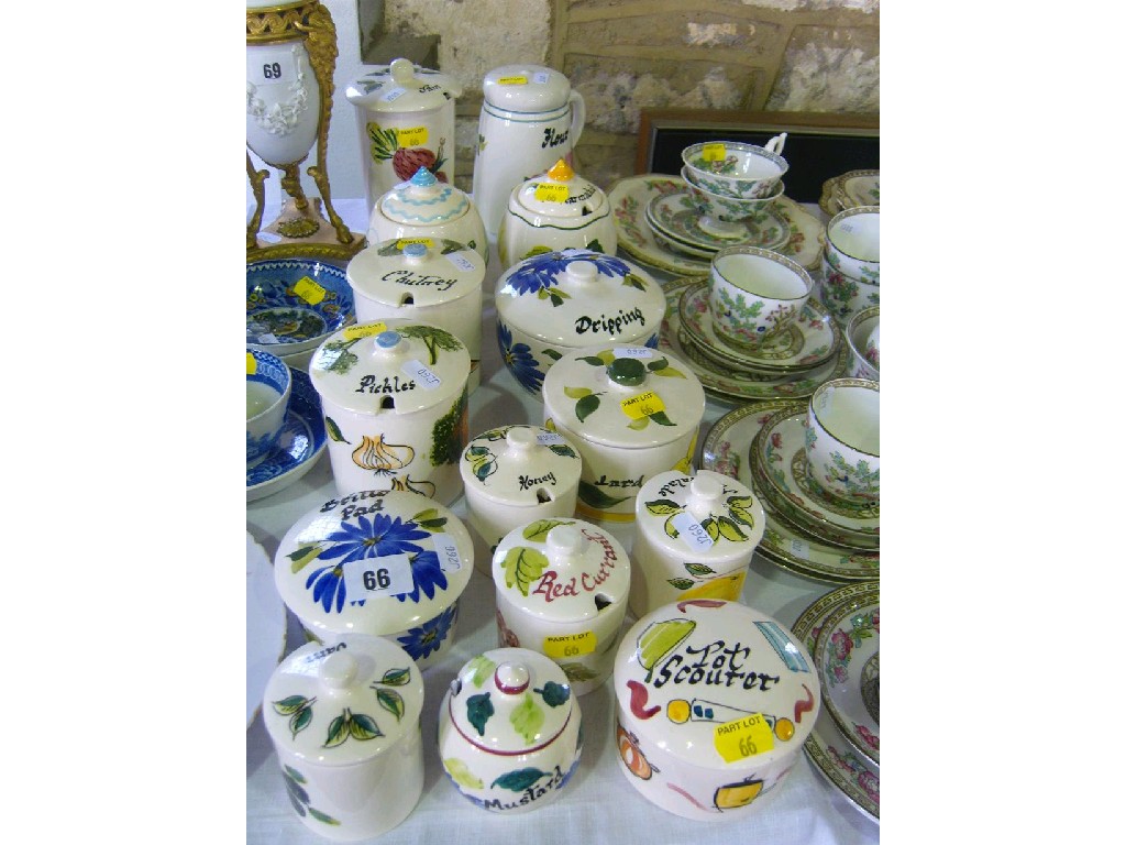 Appraisal: A collection of Toni Raymond Pottery kitchen storage jars and