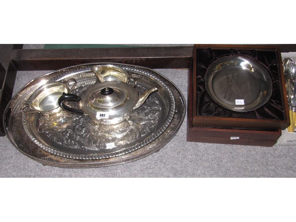 Appraisal: Lot comprising EP tea service two trays and three boxed