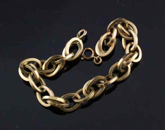 Appraisal: A stylish ct gold oval link bracelet in g Estimate