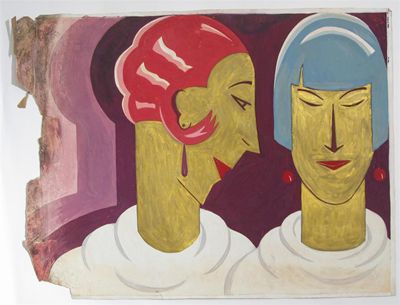 Appraisal: A gouache and gold wash design by Dodo Burgner probably