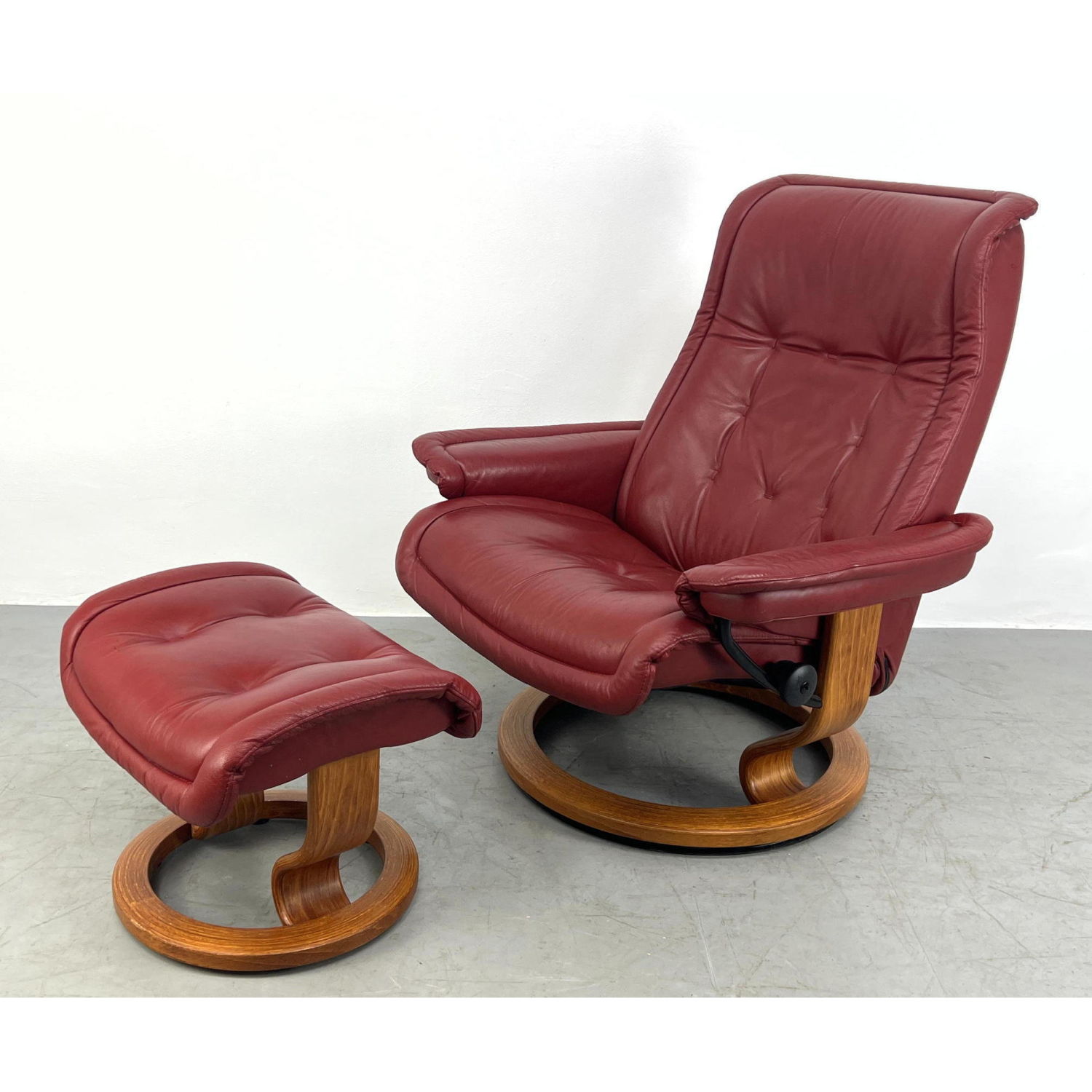 Appraisal: EKORNES Stressless Lounge Chair and Ottoman Dimensions H inches W