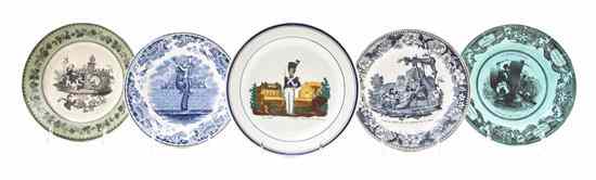 Appraisal: A Collection of Twenty-Six French Transfer Decorated Plates primarily Creil