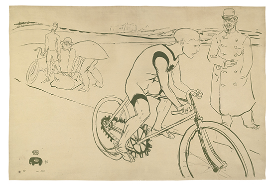 Appraisal: HENRI TOULOUSE-LAUTREC Cycle Michael Lithograph printed in olive green on