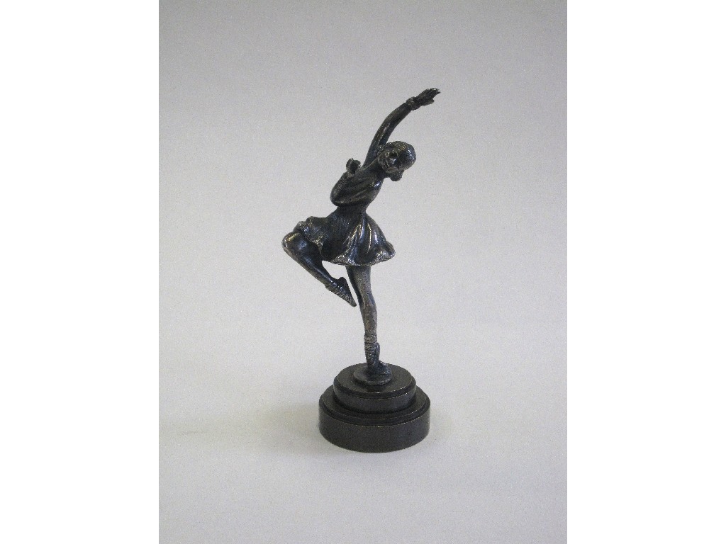 Appraisal: Plated figure of a ballerina on tiered base