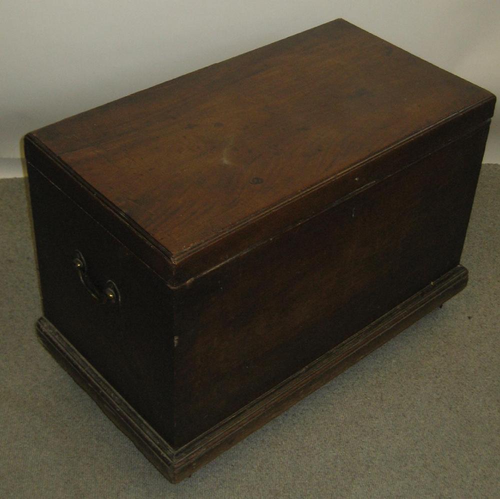 Appraisal: A GEORGE III MAHOGANY SILVER CHEST c the moulded edged