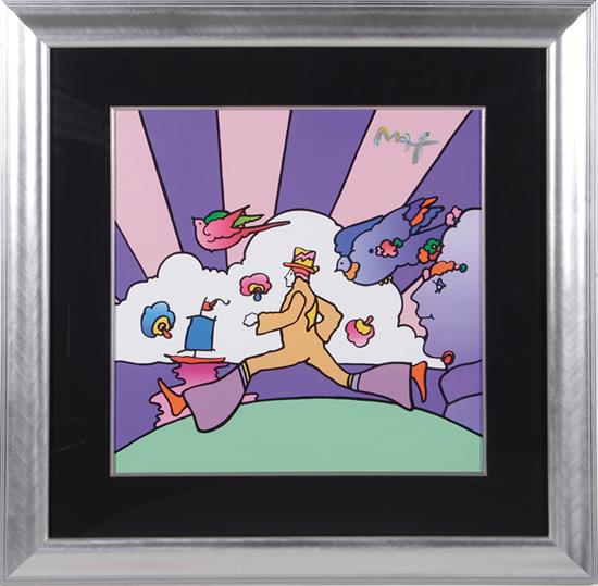 Appraisal: Peter Max New York German b COSMIC RUNNER serigraph framed