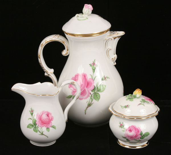 Appraisal: Meissen porcelain coffee set including a coffee pot and covered