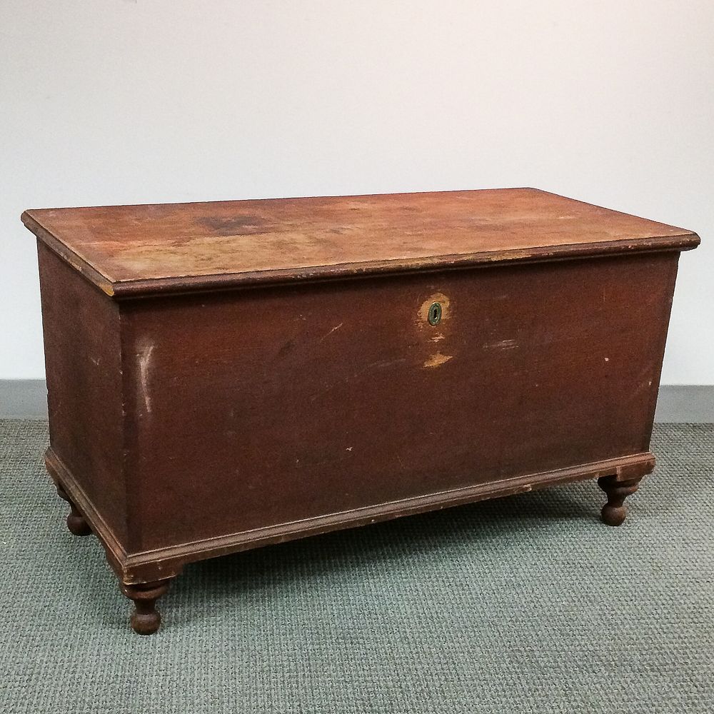 Appraisal: Red-painted Pine Six-board Chest Red-painted Pine Six-board Chest Pennsylvania th