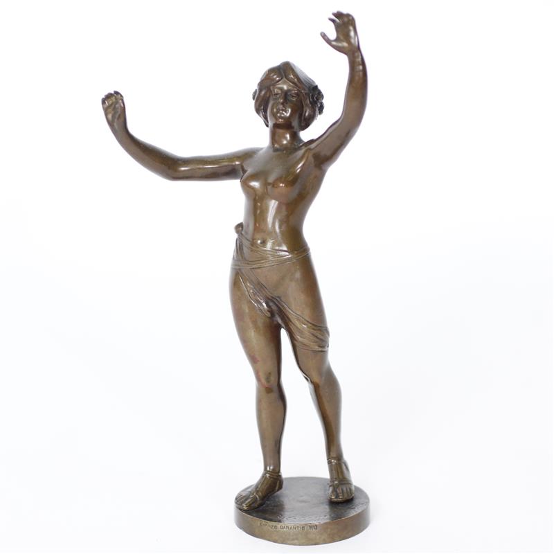 Appraisal: Bronze semi nude female figure Marked Bronze Garantie WQ and