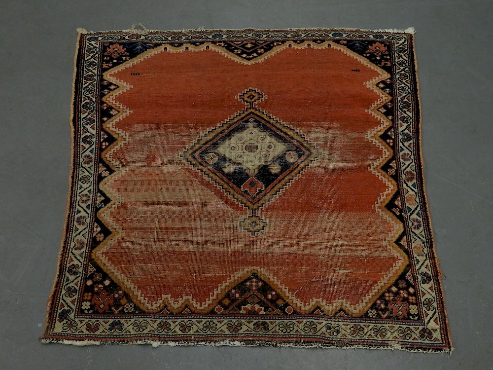 Appraisal: Middle Eastern Persian Square Prayer Carpet Rug Middle East Circa