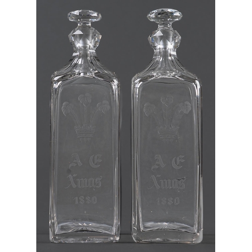 Appraisal: Royal A pair of English glass spirit decanters and stoppers