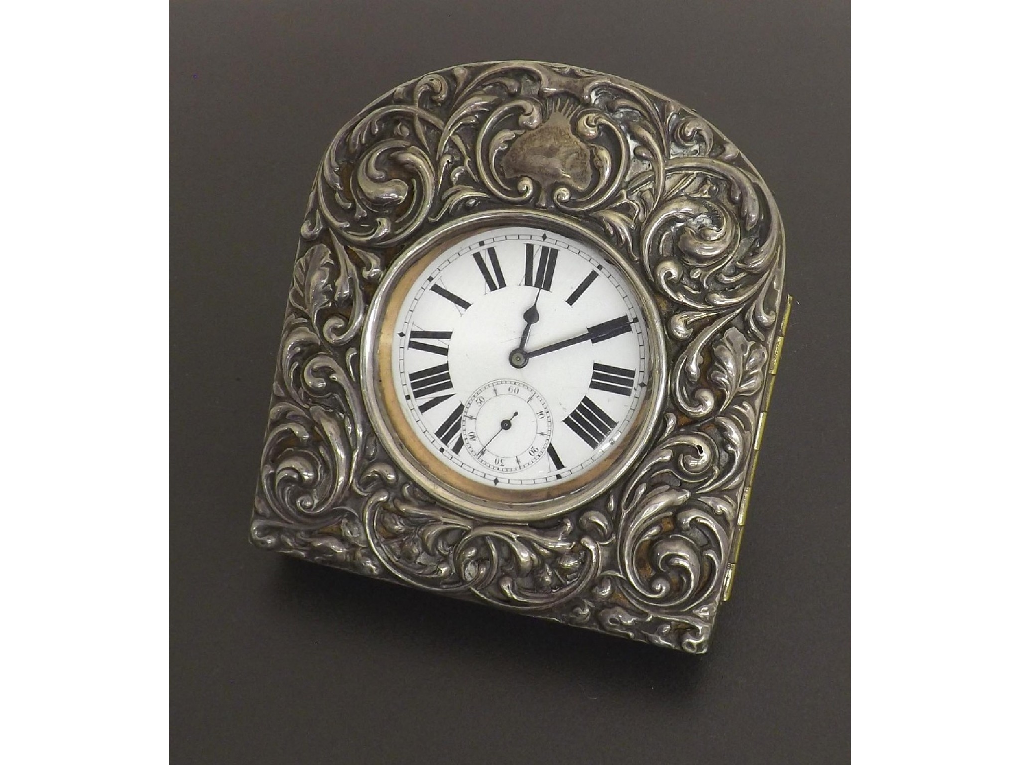 Appraisal: Nickel cased Goliath lever pocket watch frosted bar lever movement