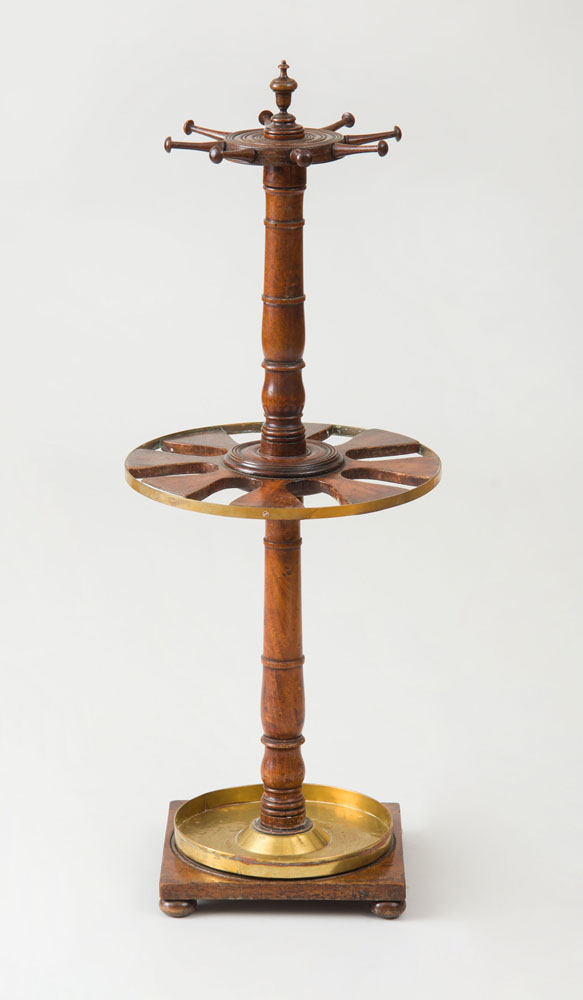 Appraisal: REGENCY BRASS-MOUNTED MAHOGANY UMBRELLA STAND X in diam Ambassador and