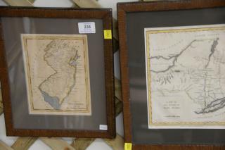 Appraisal: Group of three framed state maps including Jedidiah and Sidney