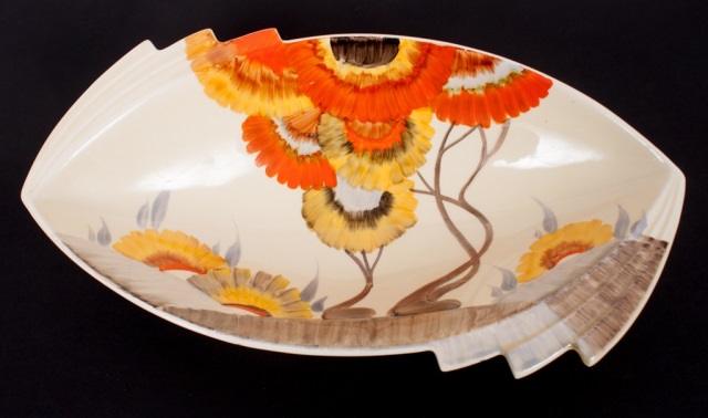 Appraisal: Clarice Cliff Bizarre Rodanthe serving bowl circa Wilkinson Ltd ovoid-shaped