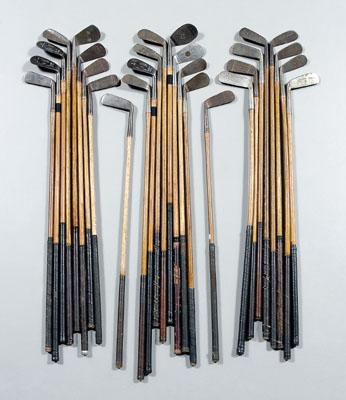 Appraisal: assorted wooden shaft golf clubs four quot Butchart amp Nichols