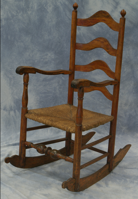 Appraisal: slat ladderback armchair with rockers h Estimate -