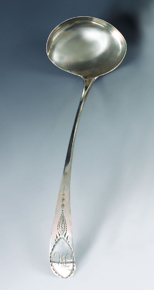 Appraisal: Philadelphia bright cut silver ladle ca bearing the touch of