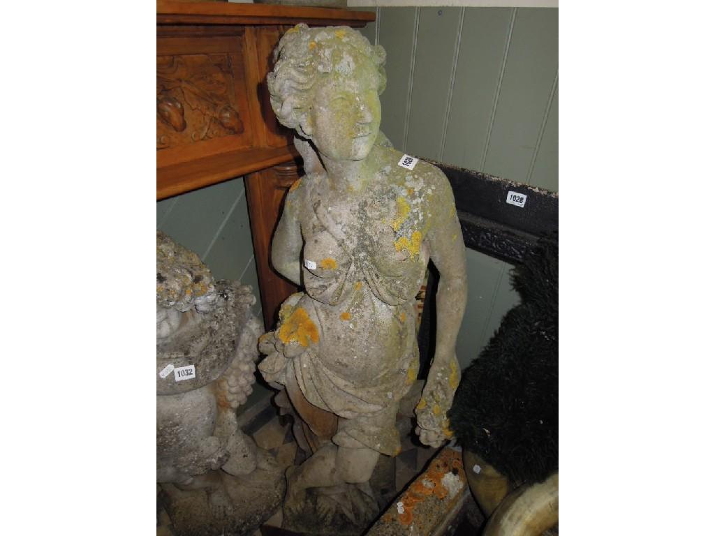 Appraisal: A weathered composition cast stone garden figure of a classically