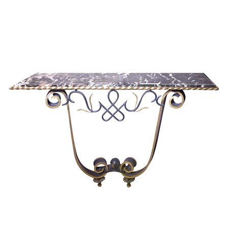 Appraisal: Marble Top Iron Console Estimate -