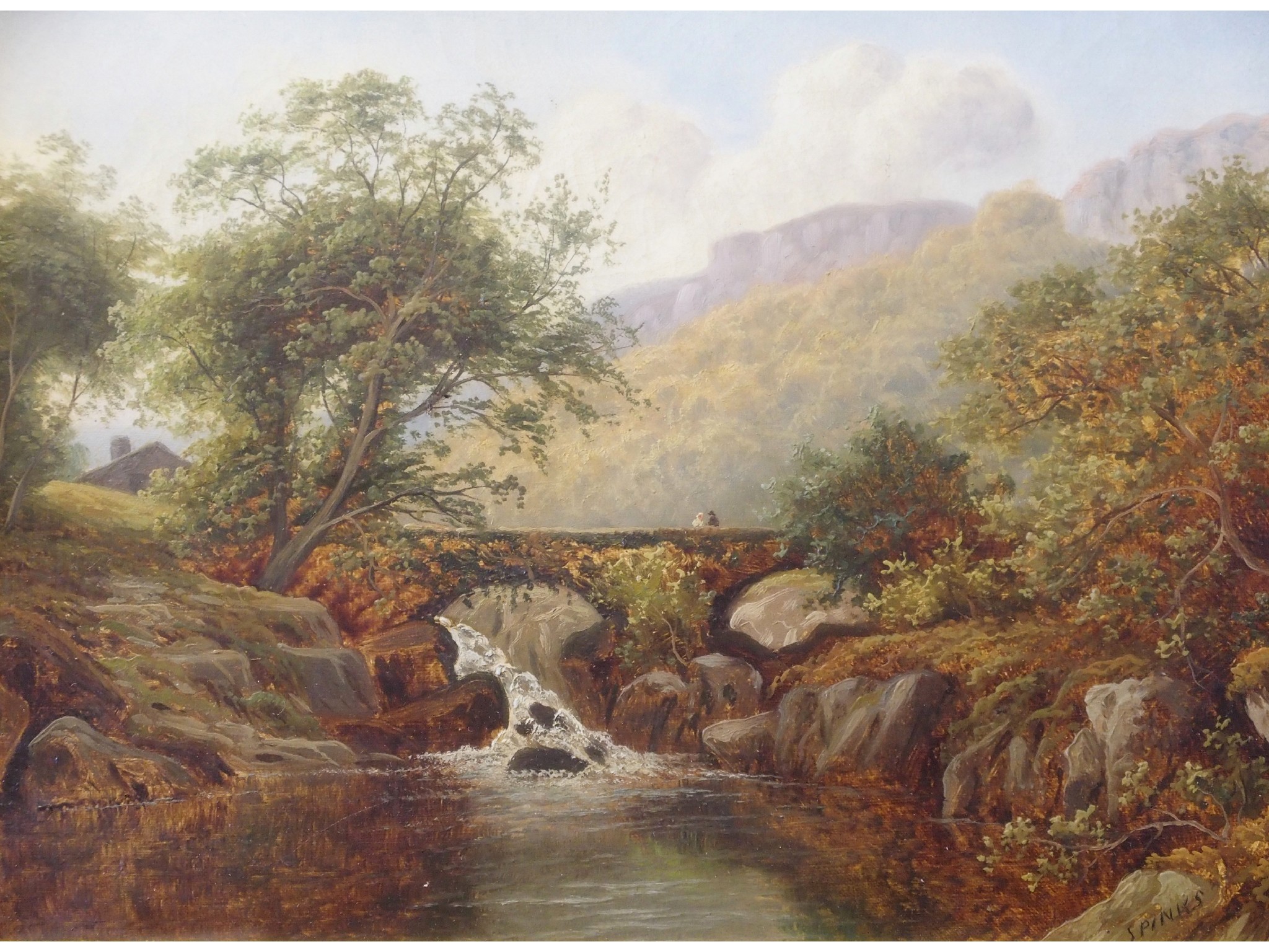 Appraisal: THOMAS SPINKS British Fl - BRIDGE OVER THE FALLSOil on