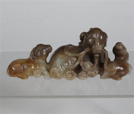 Appraisal: A Chinese jade figure group of a family of goats