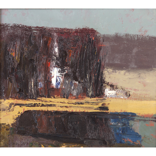 Appraisal: Richard Powers - oil on board Bucks County Church Among