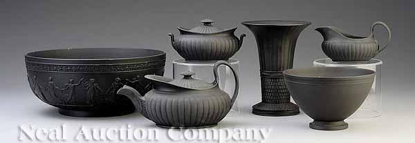 Appraisal: A Group of Wedgwood Black Basalt Tableware th c all