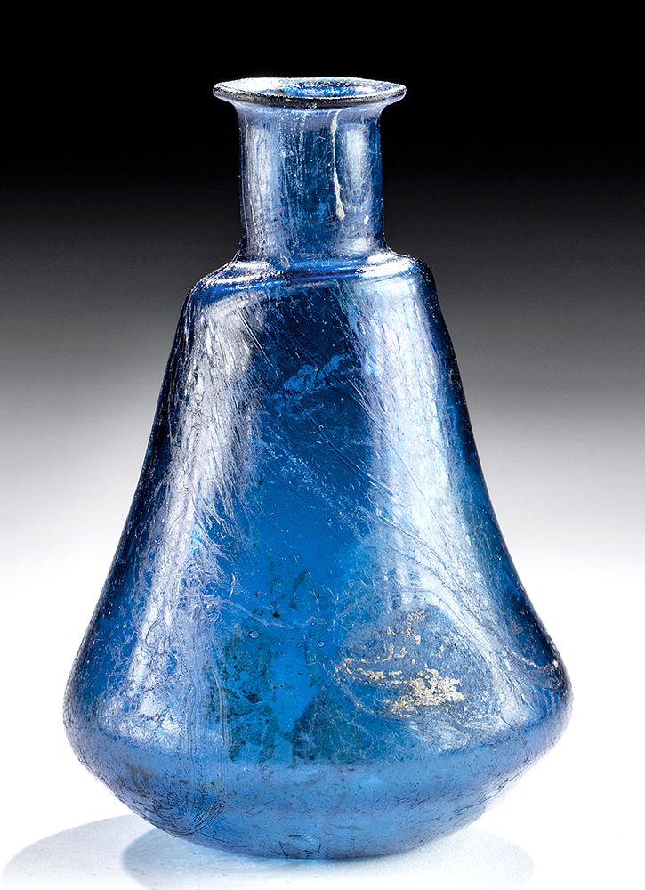 Appraisal: Fine Roman Glass Flask - Cobalt Blue Hue Roman early