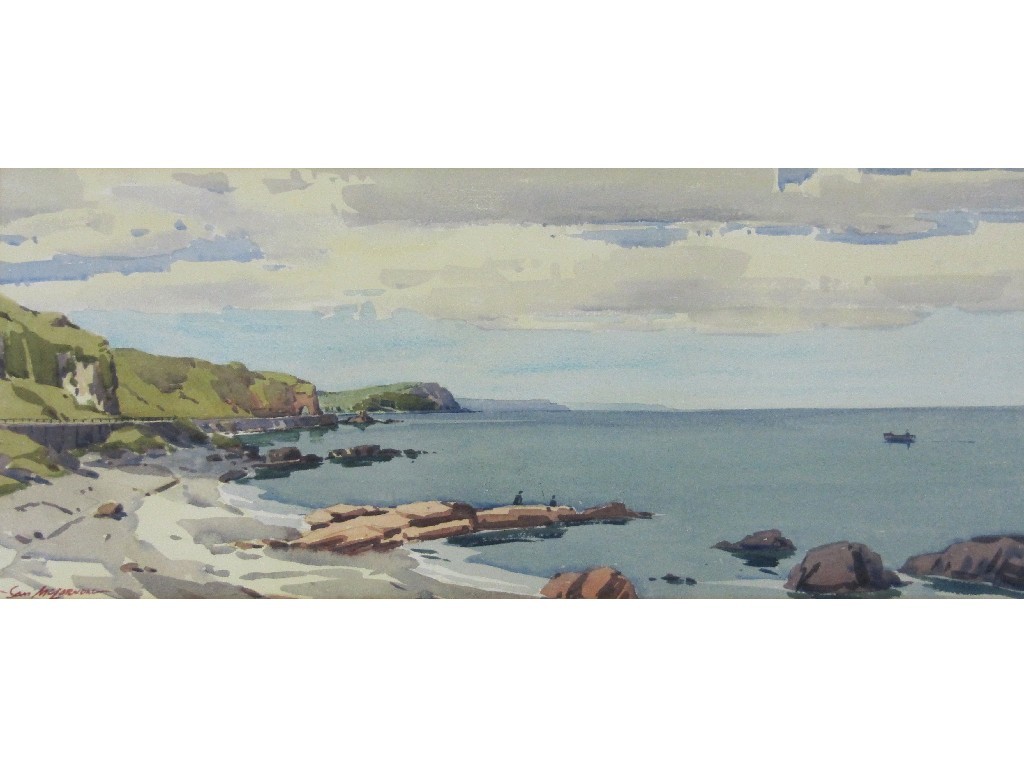 Appraisal: SAM MCLARNON Watercolour 'Antrim Coast at Black Arch Larne' signed