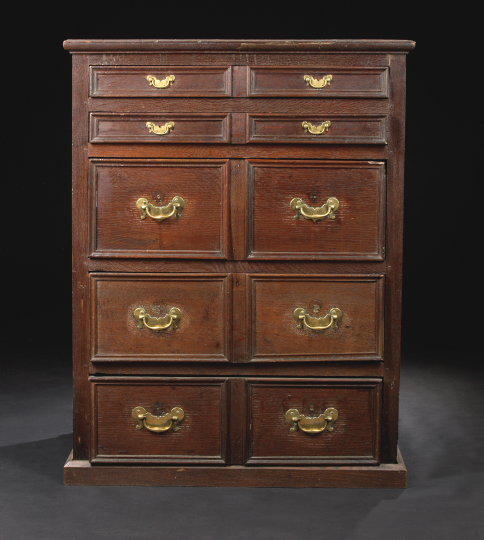 Appraisal: English Oak Chest late th century and later the rectangular