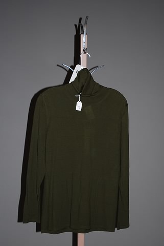 Appraisal: Agnona olive green turtleneck knit top Size L Neiman Marcus