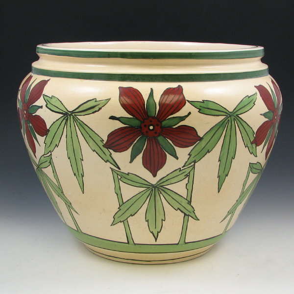 Appraisal: Roseville Mercian Creamware - Jardiniere Jardiniere from a rare line