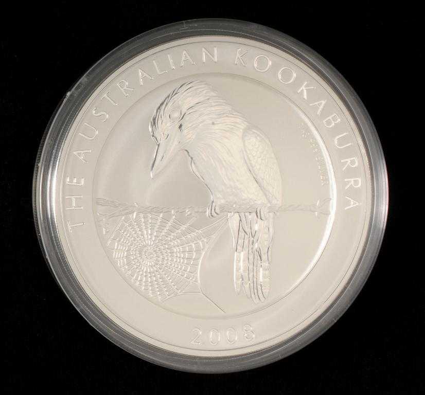 Appraisal: AUSTRALIA THIRTY DOLLARS KOOKABURRA SILVER semi-frosted proof-like UNC