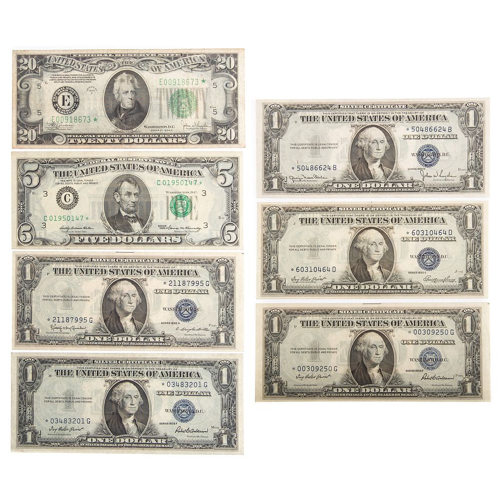 Appraisal: Collection of US Star Notes with scarce C FRN Star