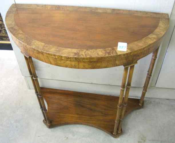 Appraisal: BAKER DEMILUNE CONSOLE TABLE Baker Furniture Co th century having