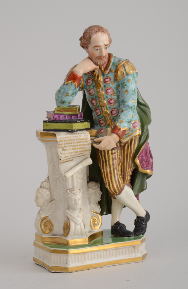 Appraisal: DERBY PORCELAIN FIGURE OF SHAKESPEARE The unglazed bottom marked in