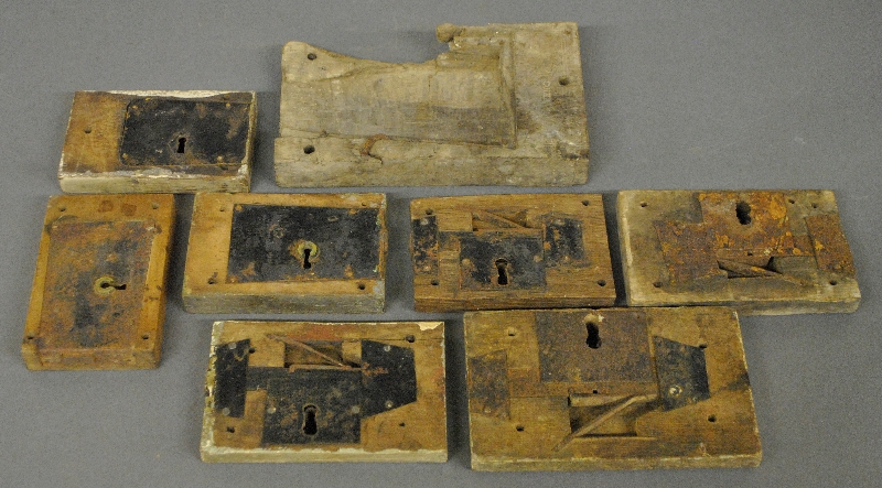 Appraisal: - Seven wood box locks probably early th c and