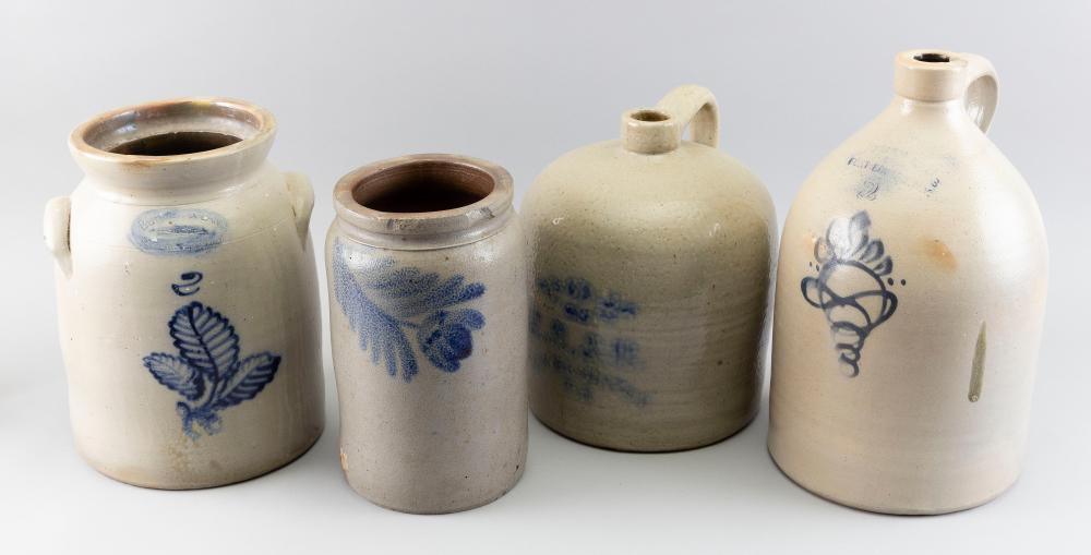 Appraisal: FOUR PIECES OF STONEWARE TH CENTURY HEIGHTS FROM TO FOUR